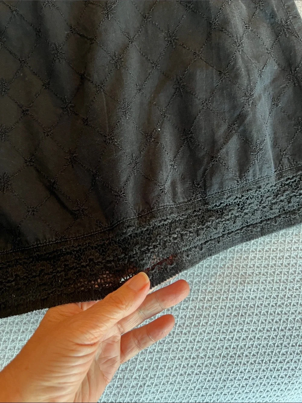 Style & Co. Black Cotton lined A-Line Skirt
